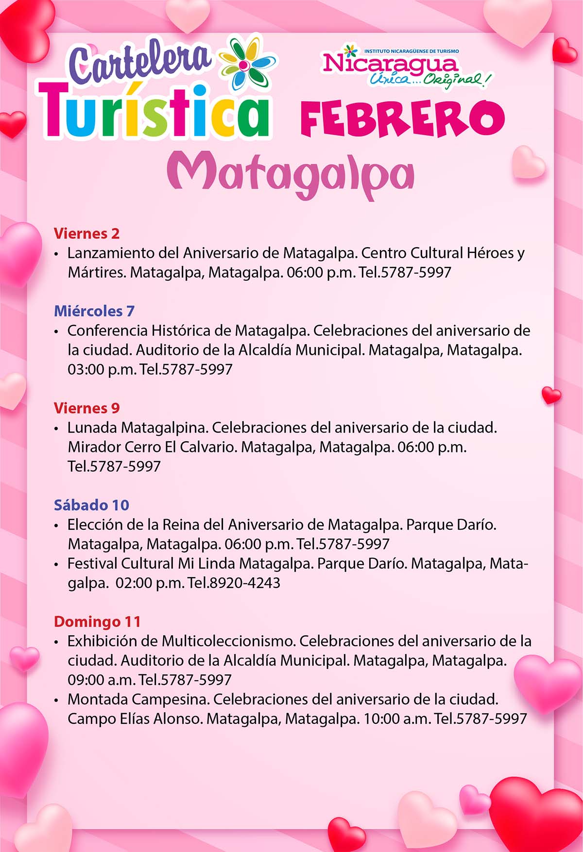 Eventos Febrero Matagalpa 2024