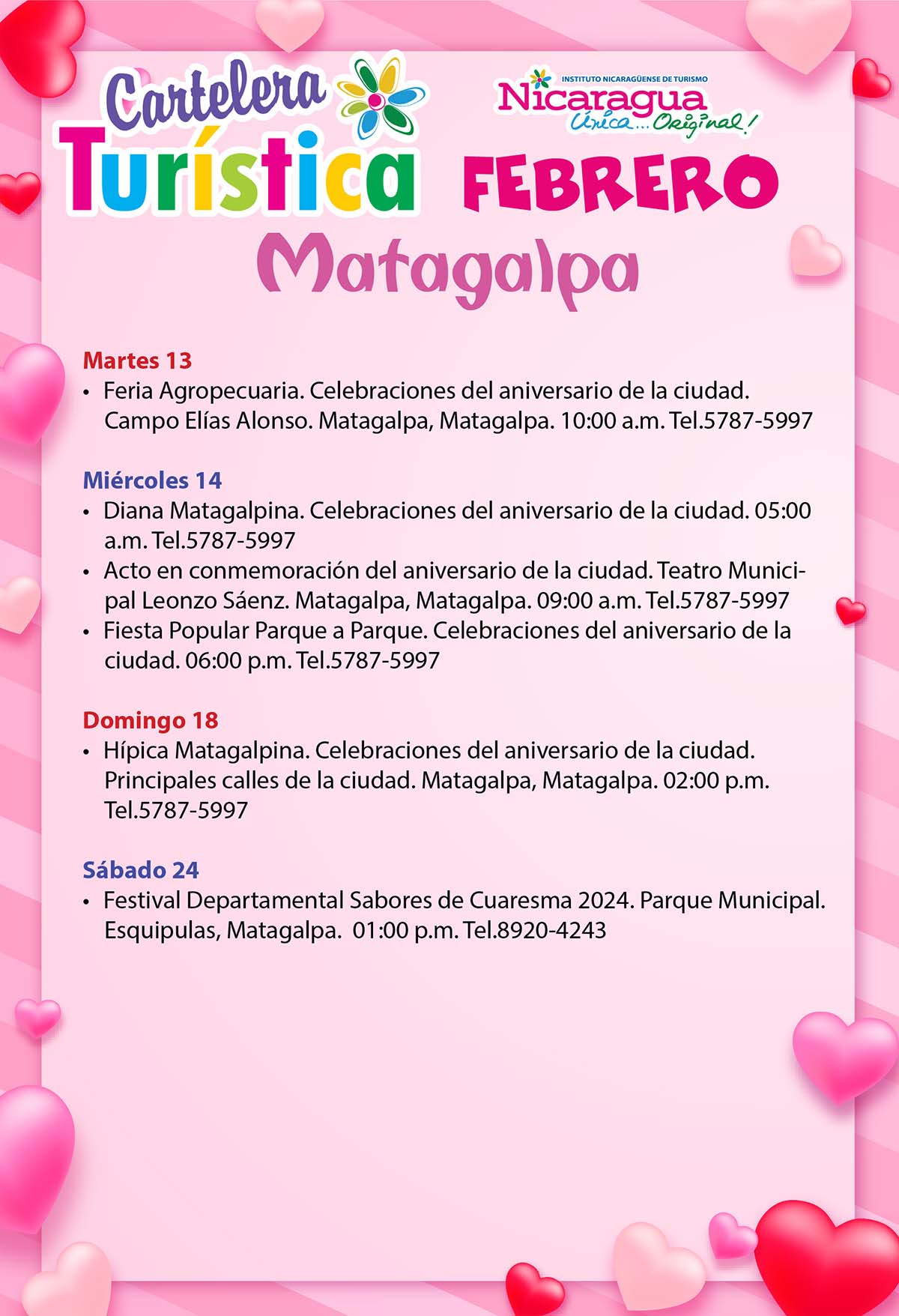 Eventos Febrero Matagalpa 2024